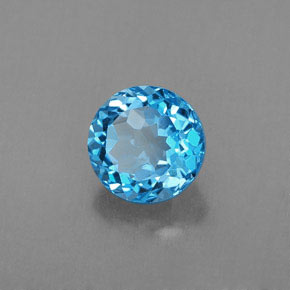 Topaze bleue naturelle coupe roude, 1,83 ct, VS