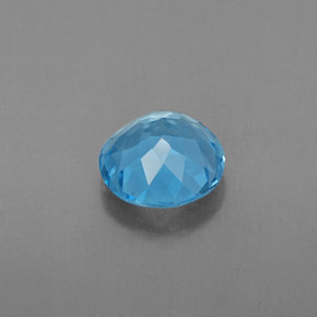 Topaze bleue naturelle coupe roude, 1,64 ct, VVS