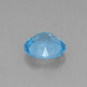 Topaze bleue naturelle coupe roude, 1,37 ct, VVS-VS