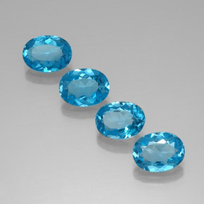 Topaze bleue naturelle coupe ovale, 5,89 ct, VVS
