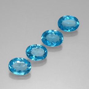 Topaze bleue naturelle coupe ovale, 5,89 ct, VVS