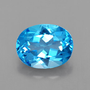 Topaze bleue naturelle coupe ovale, 2,51 ct, VVS