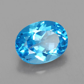Topaze bleue naturelle coupe ovale, 2,51 ct, VVS