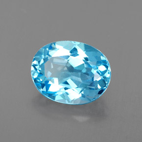 Topaze bleue naturelle coupe ovale, 2,51 ct, VVS