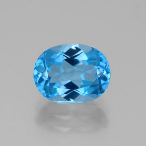 Topaze bleue naturelle coupe ovale, 2,71 ct, VVS