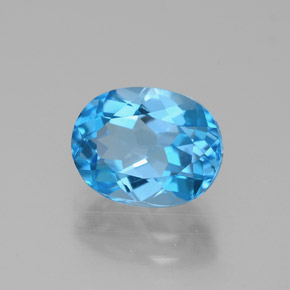 Topaze bleue naturelle coupe ovale, 2,71 ct, VVS