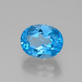 Topaze bleue naturelle coupe ovale, 2,69 ct, VVS