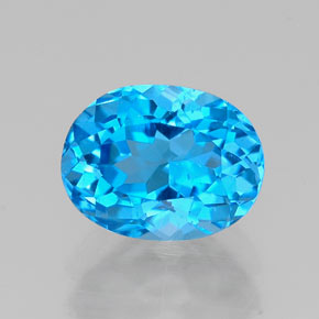 Topaze bleue naturelle coupe ovale, 1,79 ct, VVS-VS