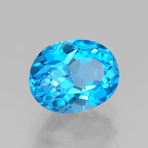 Topaze bleue naturelle coupe ovale, 1,79 ct, VVS-VS