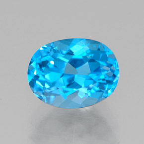 Topaze bleue naturelle coupe ovale, 1,80 ct, VVS