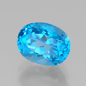 Topaze bleue naturelle coupe ovale, 1,80 ct, VVS