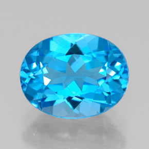Topaze bleue naturelle coupe ovale, 2,41 ct, VVS