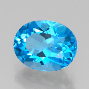 Topaze bleue naturelle coupe ovale, 2,41 ct, VVS