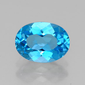 Topaze bleue naturelle coupe ovale, 1,53 ct, VVS