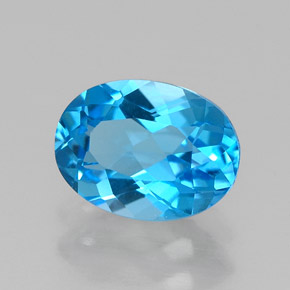 Topaze bleue naturelle coupe ovale, 1,53 ct, VVS