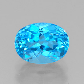 Topaze bleue naturelle coupe ovale, 1,95 ct, VVS