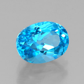 Topaze bleue naturelle coupe ovale, 1,95 ct, VVS