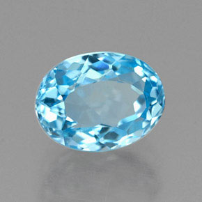 Topaze bleue naturelle coupe ovale, 2,02 ct, VVS