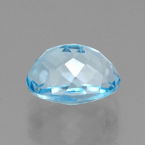Topaze bleue naturelle coupe ovale, 2,02 ct, VVS