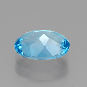 Topaze bleue naturelle coupe ovale, 1,47 ct, VVS