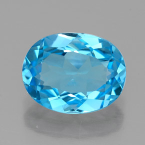 Topaze bleue naturelle coupe ovale, 2,18 ct, VVS