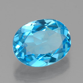 Topaze bleue naturelle coupe ovale, 2,18 ct, VVS