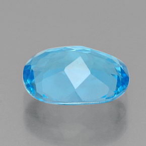 Topaze bleue naturelle coupe ovale, 2,18 ct, VVS