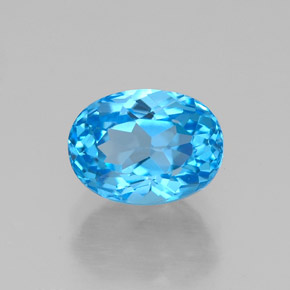 Topaze bleue naturelle coupe ovale, 2,01 ct, VVS