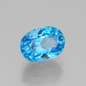 Topaze bleue naturelle coupe ovale, 2,01 ct, VVS