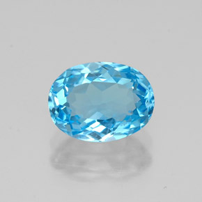 Topaze bleue naturelle coupe ovale, 1,62 ct, VVS