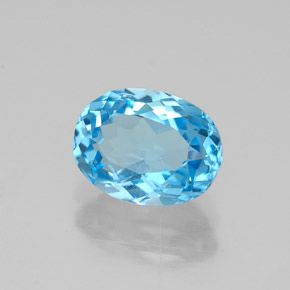 Topaze bleue naturelle coupe ovale, 1,62 ct, VVS