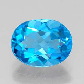 Topaze bleue naturelle coupe ovale, 2,28 ct, VVS