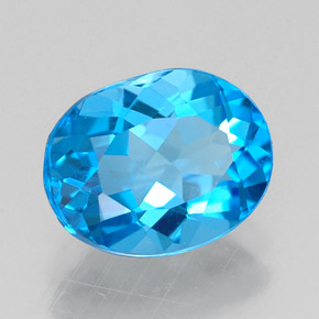 Topaze bleue naturelle coupe ovale, 2,28 ct, VVS