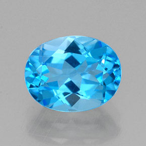 Topaze bleue naturelle coupe ovale, 2,46 ct, VVS
