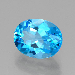 Topaze bleue naturelle coupe ovale, 2,46 ct, VVS
