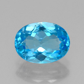 Topaze bleue naturelle coupe ovale, 1,69 ct, VS