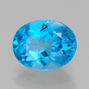 Topaze bleue naturelle coupe ovale, 2,25 ct, VVS
