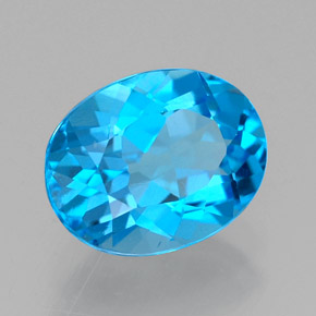 Topaze bleue naturelle coupe ovale, 2,25 ct, VVS