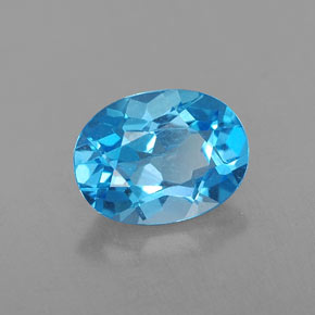 Topaze bleue naturelle coupe ovale, 1,64 ct, VVS