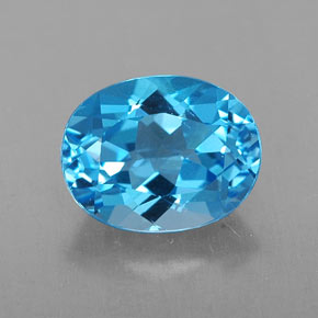 Topaze bleue naturelle coupe ovale, 2,54 ct, VVS