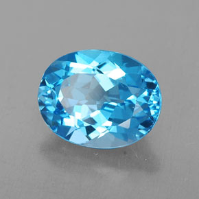 Topaze bleue naturelle coupe ovale, 2,54 ct, VVS