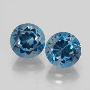 Achetez naturel ct bleue topaze gems, coupe roude, en provenance brésil chez gemselect. en stock, livraison internationale!