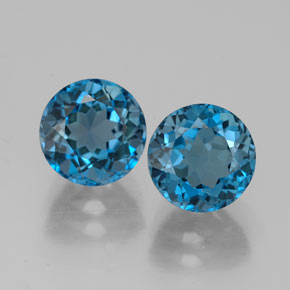 Achetez naturel ct bleue topaze gems, coupe roude, en provenance brésil chez gemselect. en stock, livraison internationale!