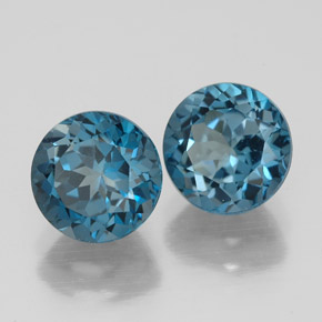 Achetez naturel ct bleue topaze gems, coupe roude, en provenance brésil chez gemselect. en stock, livraison internationale!