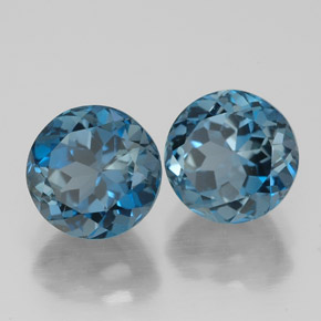 Achetez naturel ct bleue topaze gems, coupe roude, en provenance brésil chez gemselect. en stock, livraison internationale!