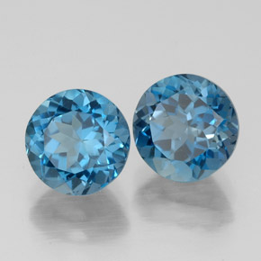 Achetez naturel ct bleue topaze gems, coupe roude, en provenance brésil chez gemselect. en stock, livraison internationale!