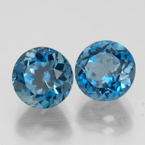 Achetez naturel ct bleue topaze gems, coupe roude, en provenance brésil chez gemselect. en stock, livraison internationale!