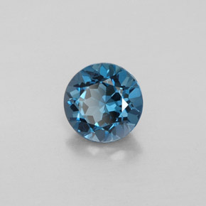 Topaze bleue naturelle coupe roude, 1,45 ct, VVS-VS