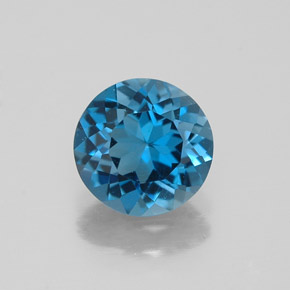Topaze bleue naturelle coupe roude, 1,53 ct, VVS