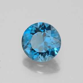 Topaze bleue naturelle coupe roude, 1,53 ct, VVS
